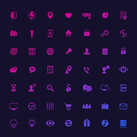 49 icons for web, apps and infographics, universal, business, commerce, technologyのイラスト素材