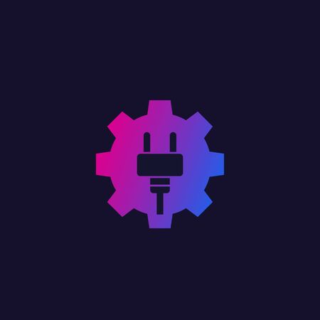 electric plug, simple vector logo iconのイラスト素材