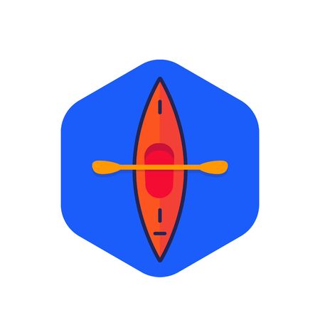 kayak, canoe icon, flat vectorのイラスト素材