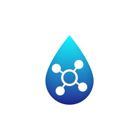 Acid vector icon with blue dropのイラスト素材