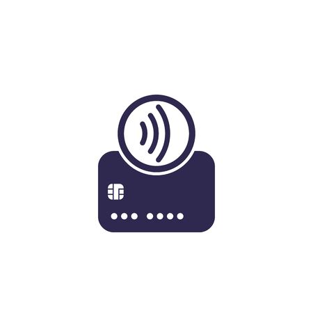 Contactless payments with card, tap to pay iconのイラスト素材
