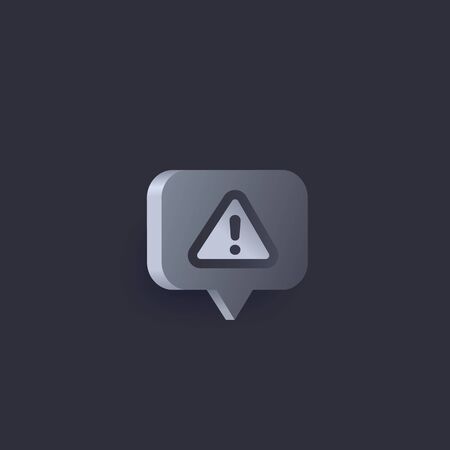 Warning alert icon, vector, 3d styleのイラスト素材