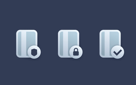 secure payment with card, vector iconsのイラスト素材