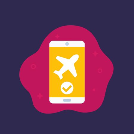 flight mode in the phone, vectorのイラスト素材