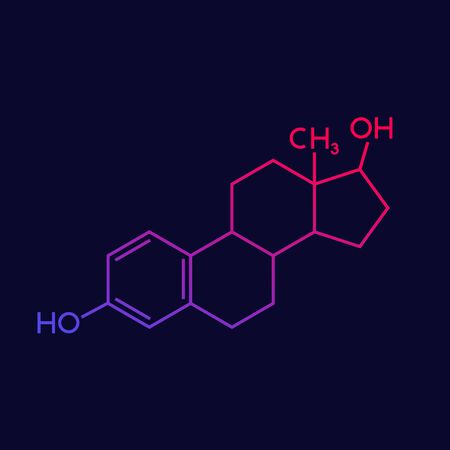 Estradiol molecule, vectorのイラスト素材