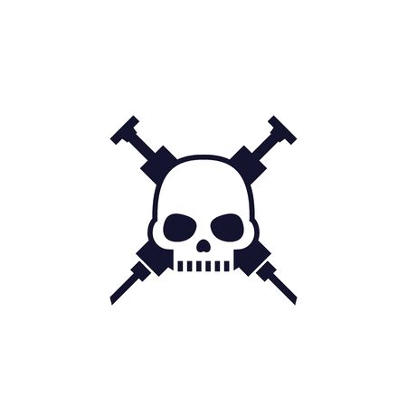Overdose icon with skullのイラスト素材