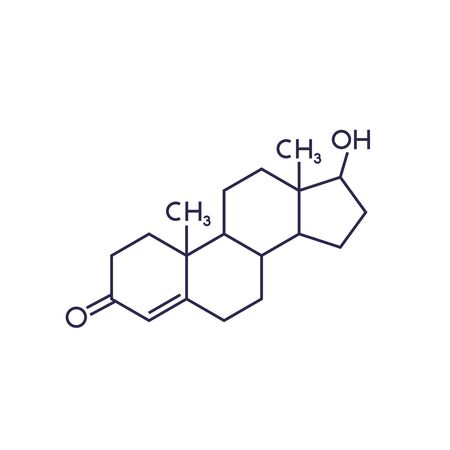 testosterone molecule on white, vectorのイラスト素材