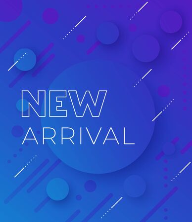 new arrival, vector banner, blue backgroundのイラスト素材