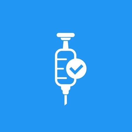 vaccination check, vector iconのイラスト素材