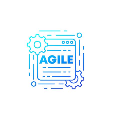 Agile software development process vector icon, lineのイラスト素材