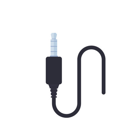 audio cable, jack connector, vector