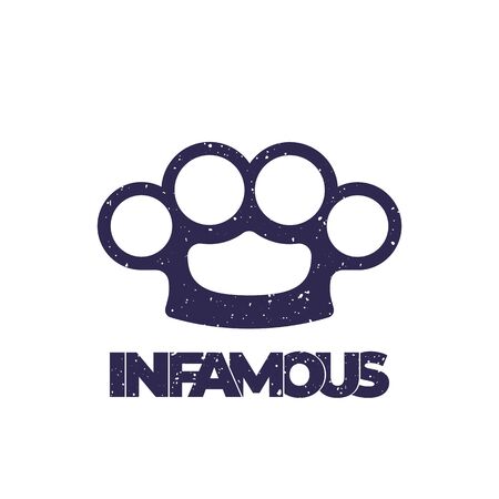 t-shirt print with knuckles, infamousのイラスト素材