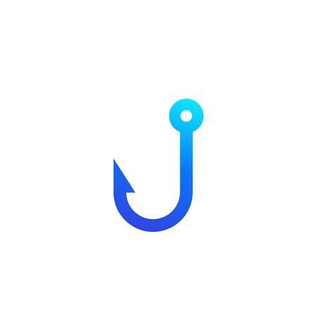Fishing hook vector icon on whiteのイラスト素材