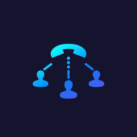 group call vector icon on darkのイラスト素材