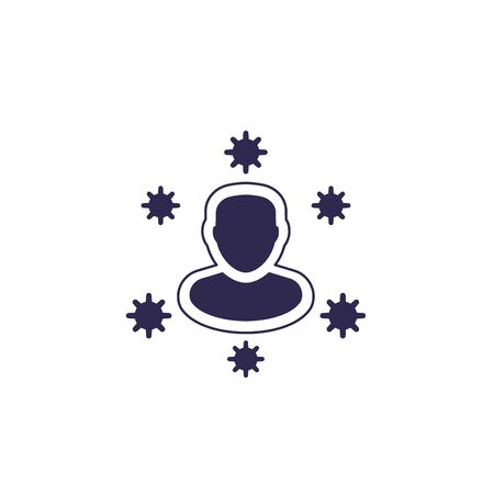 immune system vector icon on whiteのイラスト素材