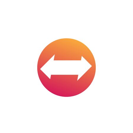 arrows pointed in two directions, vector round iconのイラスト素材