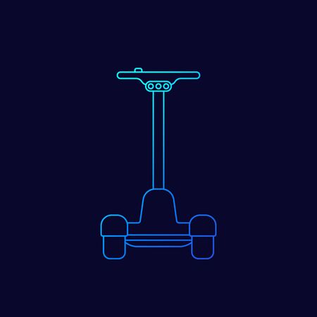 electric self-balancing scooter vector linear iconのイラスト素材