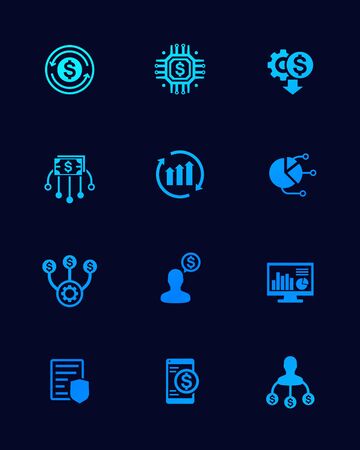 finance management and financial planning vector icons setのイラスト素材