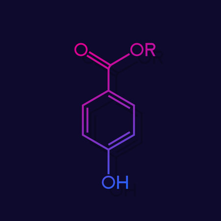 paraben molecule chemical structure, vectorのイラスト素材