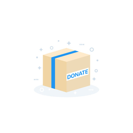 donation box icon, flat vectorのイラスト素材