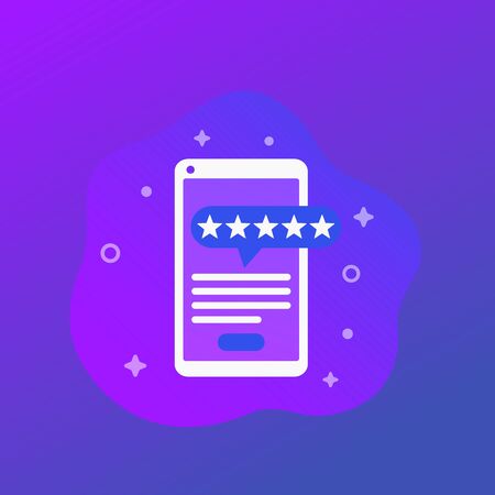 mobile app review, trendy vector iconのイラスト素材