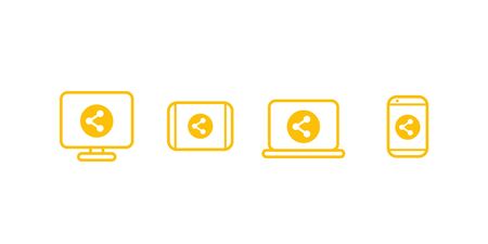 Shared screen, vector iconsのイラスト素材