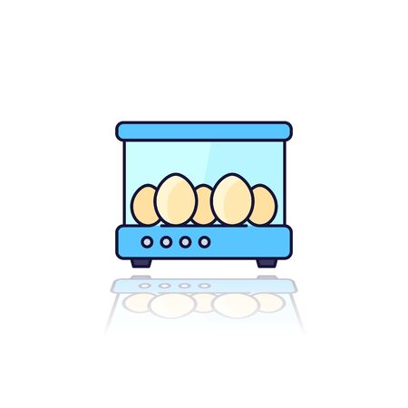 incubator with the eggs, vector outlined iconのイラスト素材