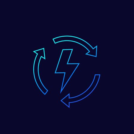 recharging vector icon, line designのイラスト素材