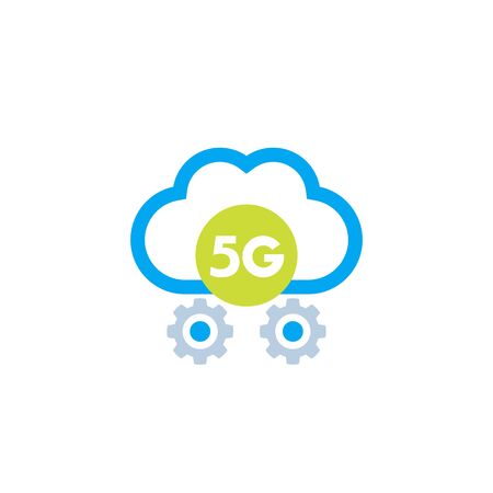 5G network icon with cloudのイラスト素材
