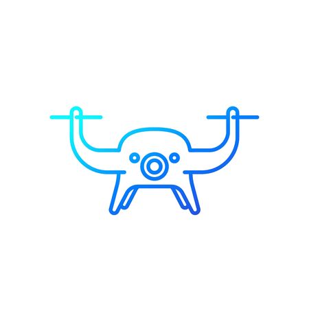 Drone icon on white, linearのイラスト素材