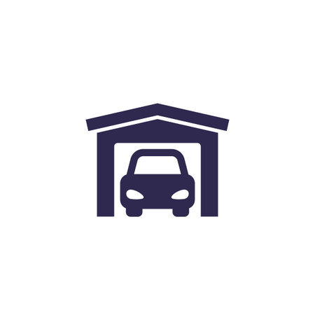 Garage icon on white, vectorのイラスト素材