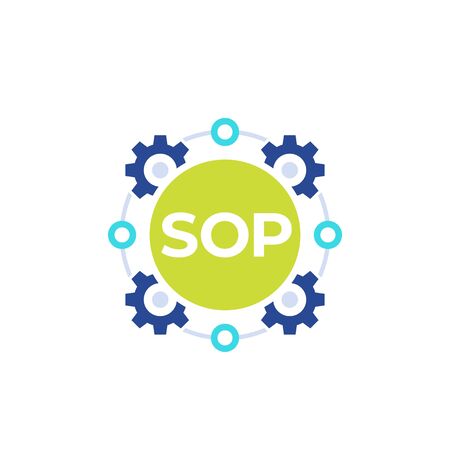 SOP icon, Standard Operating Procedure, flat vectorのイラスト素材