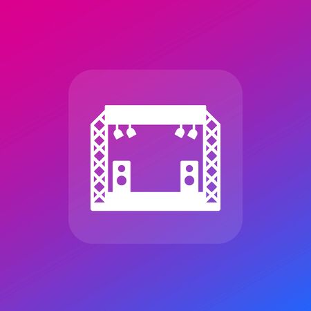 concert stage, scene icon, vectorのイラスト素材