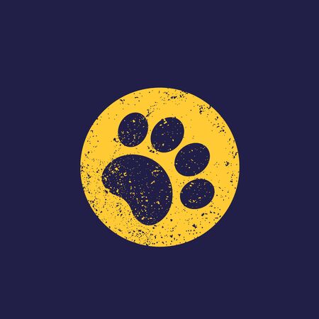 paw print, vector with grungeのイラスト素材