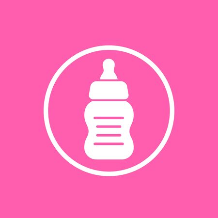Baby bottle icon in circleのイラスト素材
