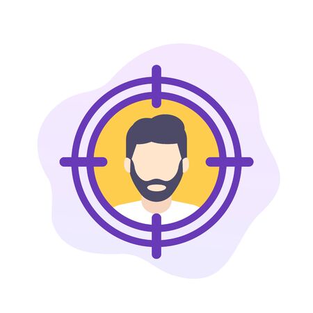 target audience, flat vector iconのイラスト素材
