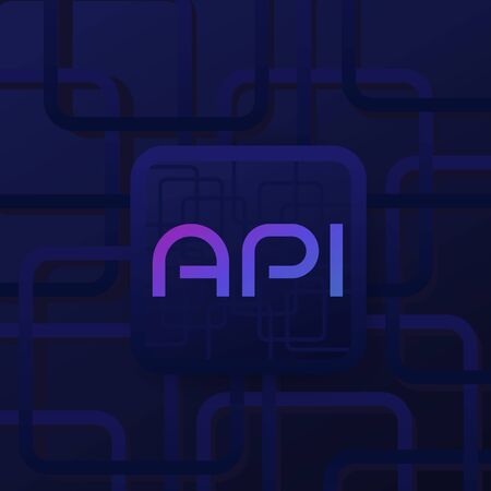 API technology and software development, vectorのイラスト素材