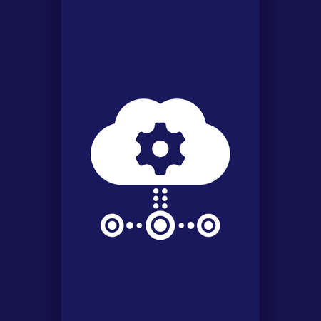 Edge computing technologies vector icon with cloudのイラスト素材