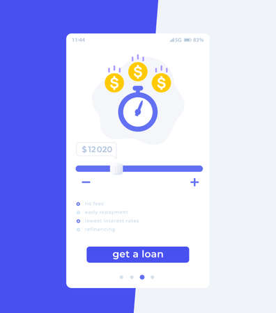 Fast loan app, mobile ui designのイラスト素材