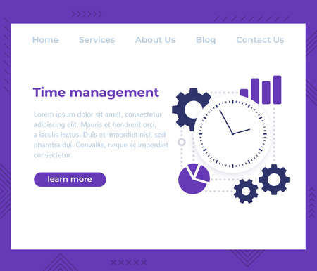 time management, website vector templateのイラスト素材