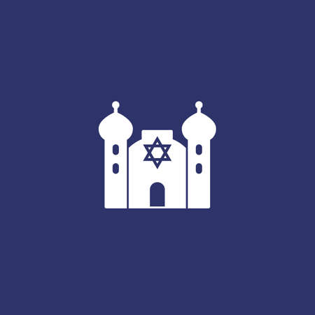 synagogue, judaism building icon, vectorのイラスト素材