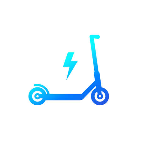 kick scooter, electric transport iconのイラスト素材