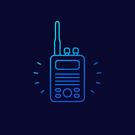 radio set icon, linear designのイラスト素材