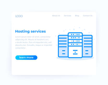hosting services, website design, vector templateのイラスト素材