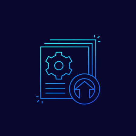 upgrade, update icon, linear vectorのイラスト素材
