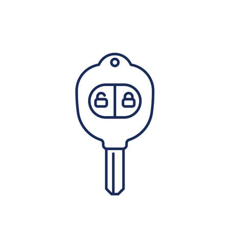 car key with alarm line iconのイラスト素材