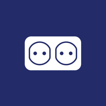 power outlet with two sockets, vector iconのイラスト素材