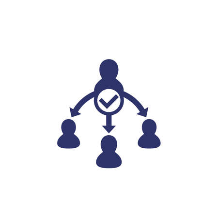 delegate, task delegation icon on whiteのイラスト素材