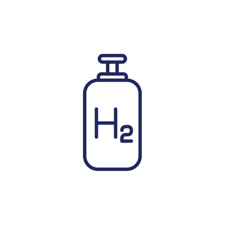 hydrogen tank line icon on whiteのイラスト素材