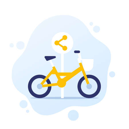 bike sharing point, area, vector iconのイラスト素材